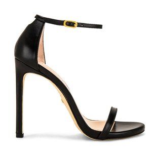 NWT! Stuart Weitzman Nudist Black Leather Strappy Sandal